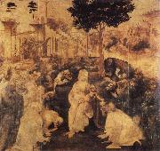 Leonardo  Da Vinci Adoration of the Magi oil